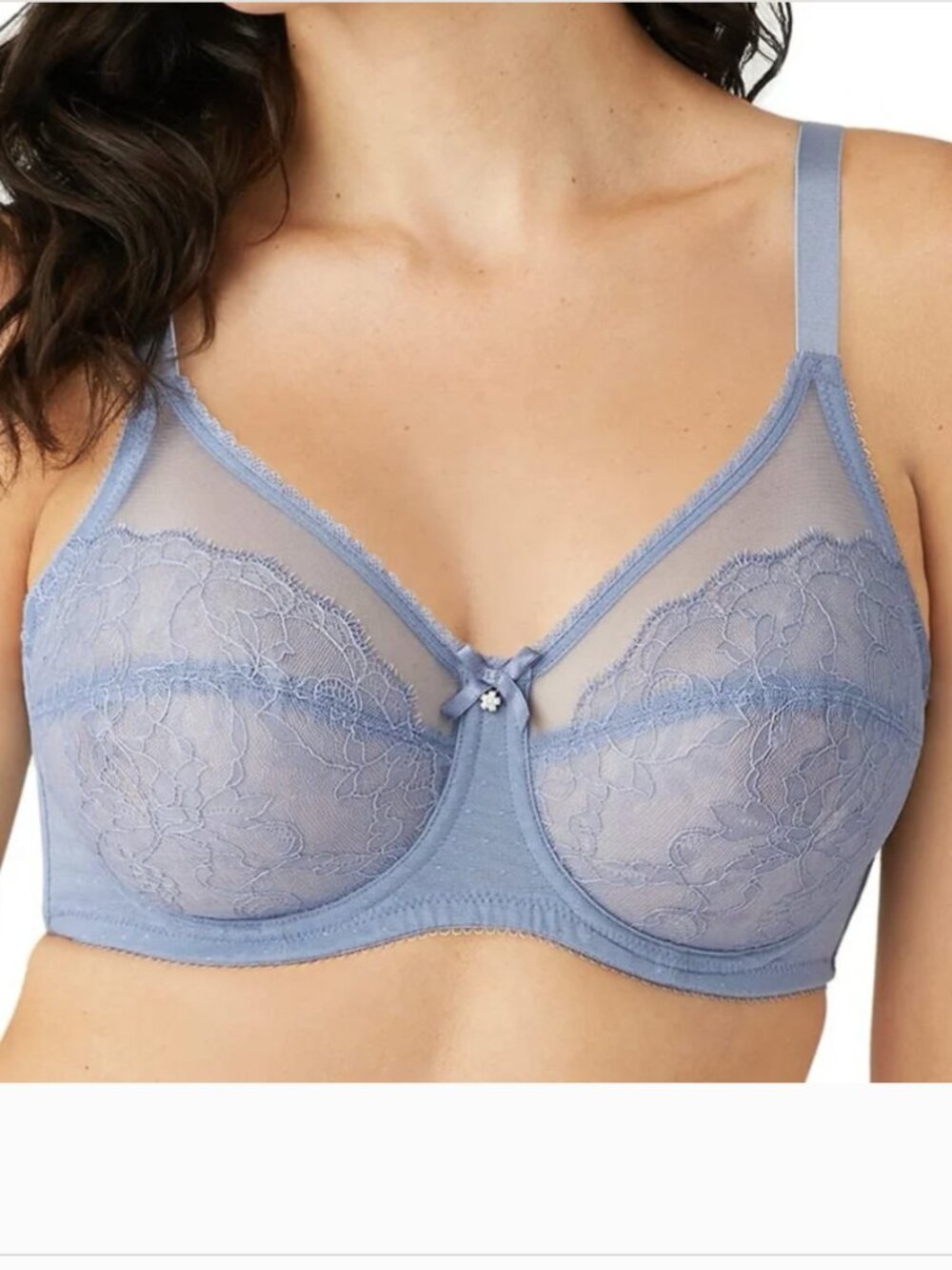 Wacoal 38DD Bra Retro Chic Full Figure Underwire Unlined Blue